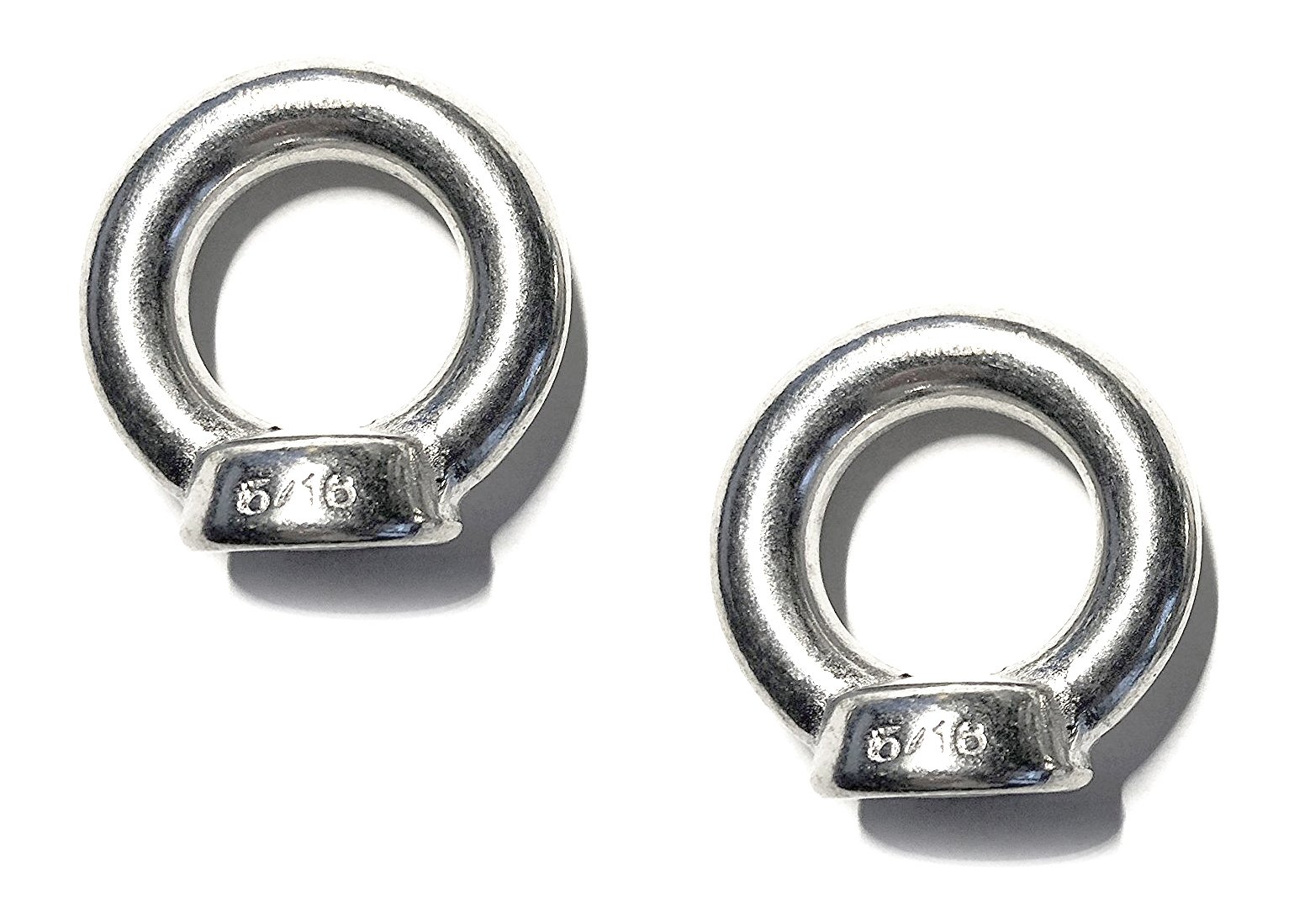 2 Pieces Stainless Steel 316 Lifting Eye Nut 5/16" UNC Heavy Duty Marine Grade