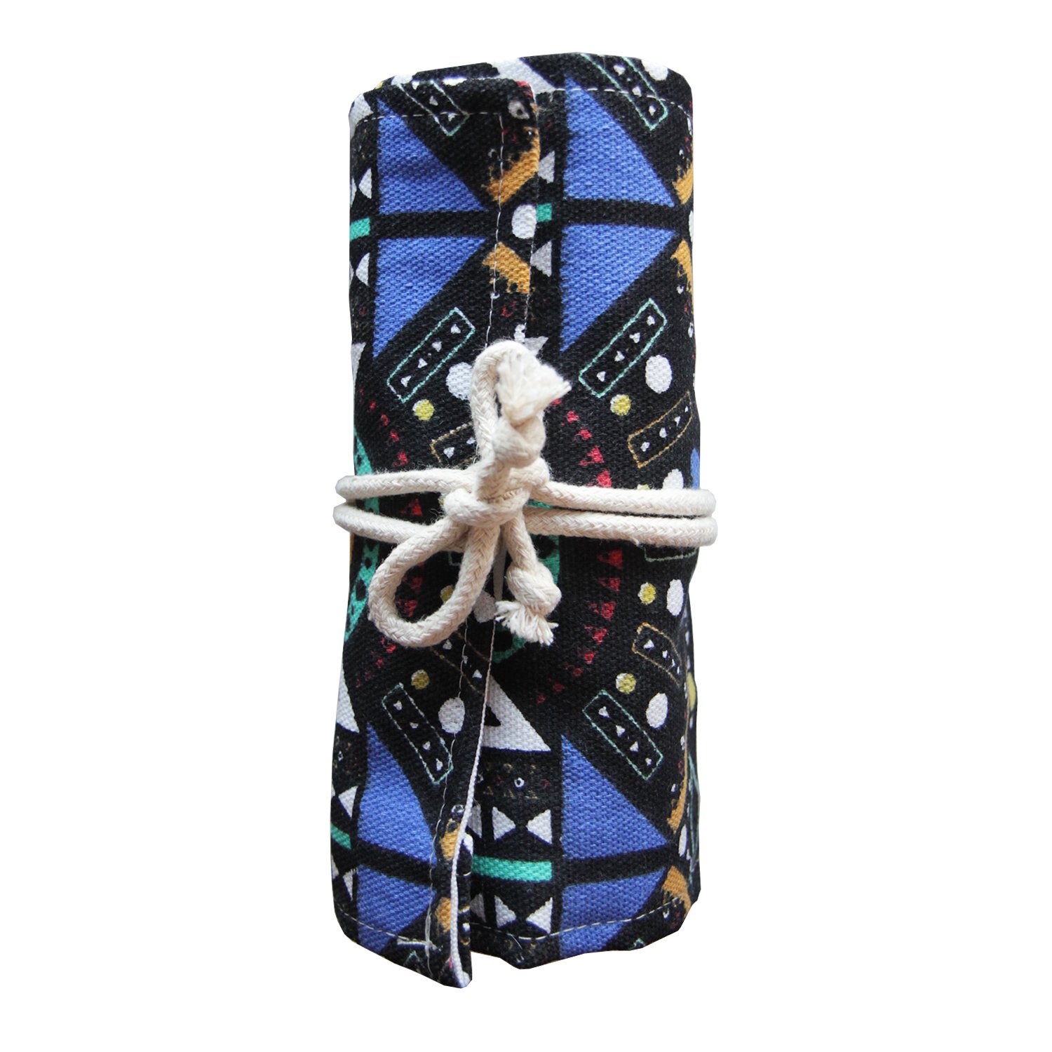 Roll-up Pencil Case for Coloured Pencils – Pencil Case, Pens Roll Pencil Case for Roll-up – Pencil Case Roll, Brush Roll Made from Canvas and Cotton – Ideal for Travel, School, Office and Art 36 bunt2