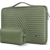 DOMISO 17 inch Laptop Sleeve with Pouch Shockproof Waterproof EVA Protective Case for 17.3" MSI GS73VR Stealth Pro/Lenovo IdeaPad 320 321/HP Envy 17/LG Gram 17"/ROG Strix GL702VS, Green