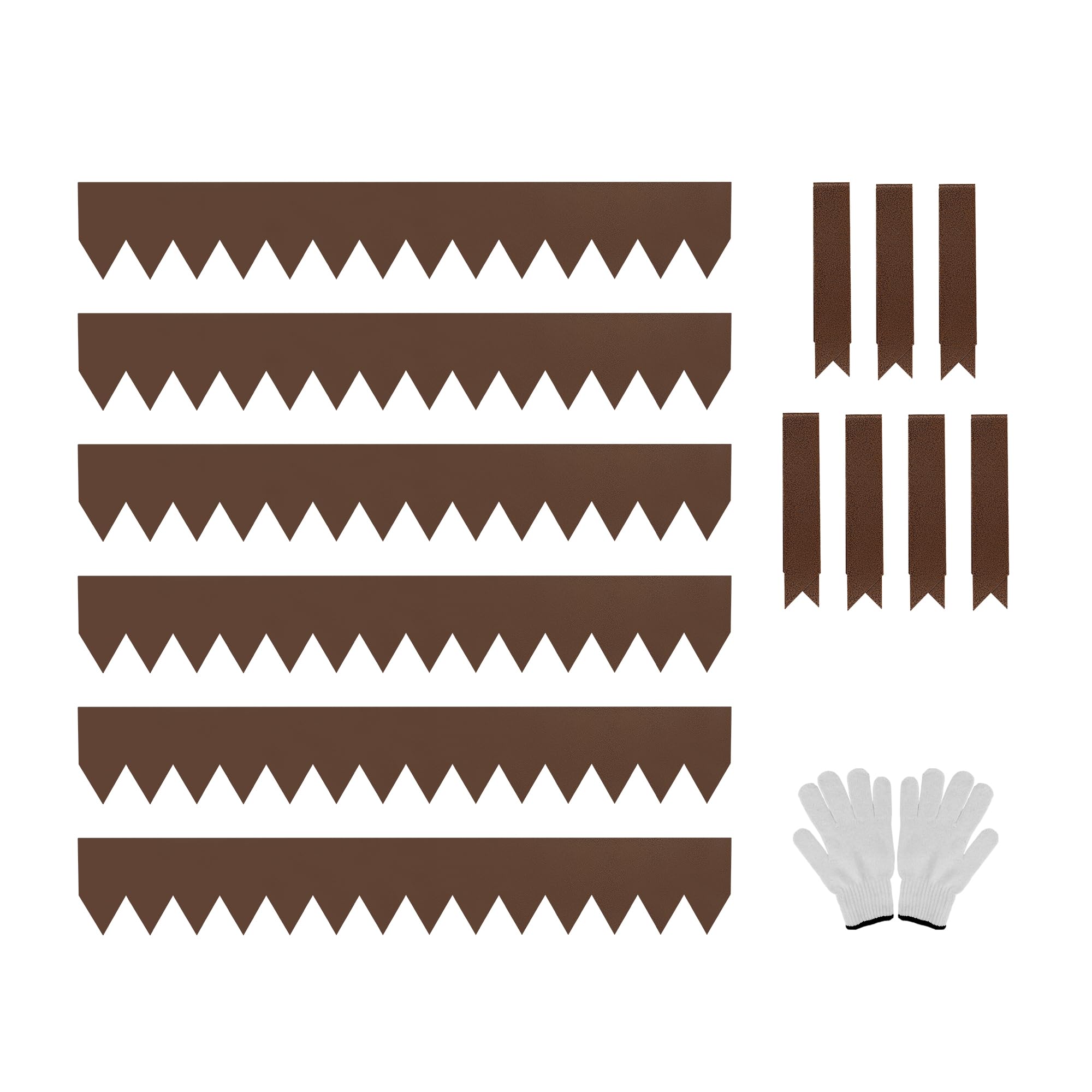 JonesHouseDeco 6M Lawn Edging Border 15.24cm Height Bronze Powder Coating Steel Landscape Edging - Hammer-in Heavy Duty 16-Gauge Metal Decor Edging w/ 7 Clips & Gloves