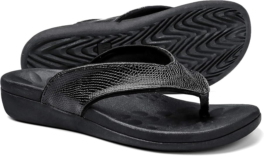 MEGNYA Orthotic flip Flops for Women, Arch Support Sandals for Plantar