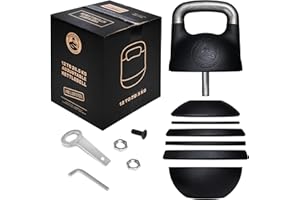 Adjustable Kettlebell Set [Bells of Steel] Kettle Bell Weight Set, Steel Shell, Internally-Loaded for Full Body Workouts, Com