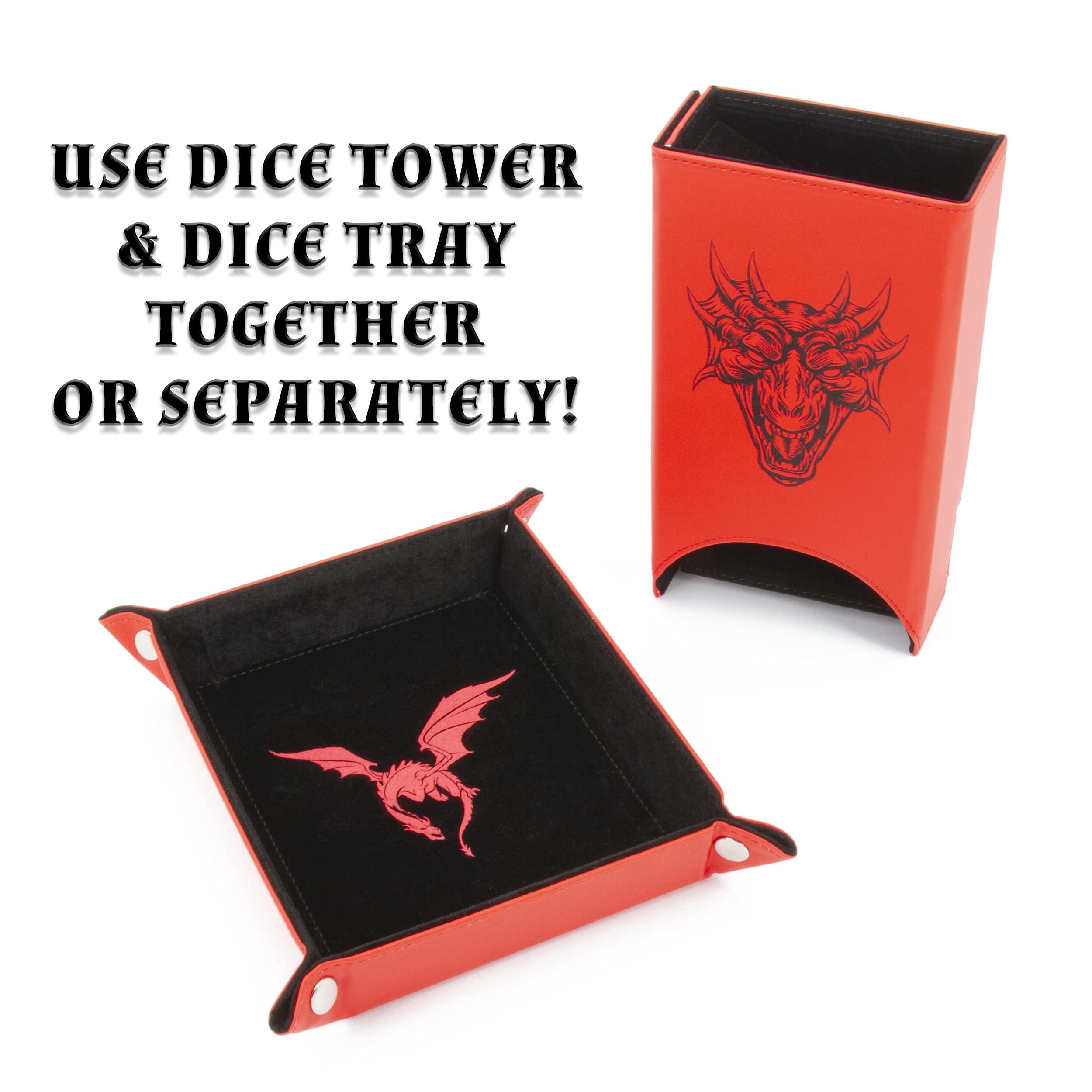 CASEMATIX Portable Dice Tower and Tray Set with Non-Scratch Felt Interior - Folding 8
