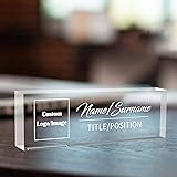 Name Plate for Desk, Custom Logo Desk Name Plate