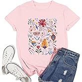 Ascrazy Wildflower Shirt for Women Floral Lover T-Shirt Wild Flowers Tee Tops