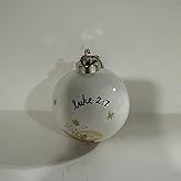 Rae – Luke 2:7 Nativity Christmas Ornament White Ceramic | Faith-Inspired Holiday Tree Decoration | Religious Farmhouse Décor, Spiritual Gift Idea, Collectible Keepsake | Christmas – Dunn by Magenta