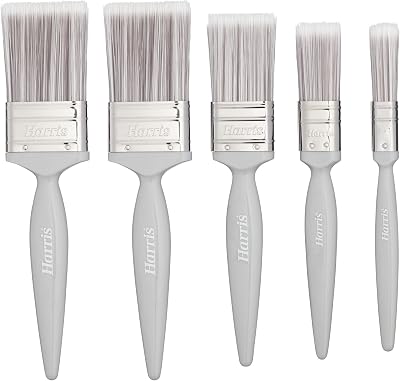 Harris Essentials Walls & Ceilings Paint Brush Set Pack of 5 0.5in 1in 1.5in 2in