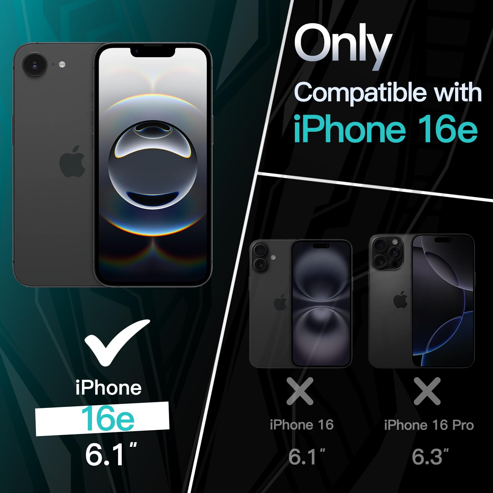 Slim Fit Case for iPhone 16e 6.1-Inch 2025, Soft TPU Cover with Matte Finish