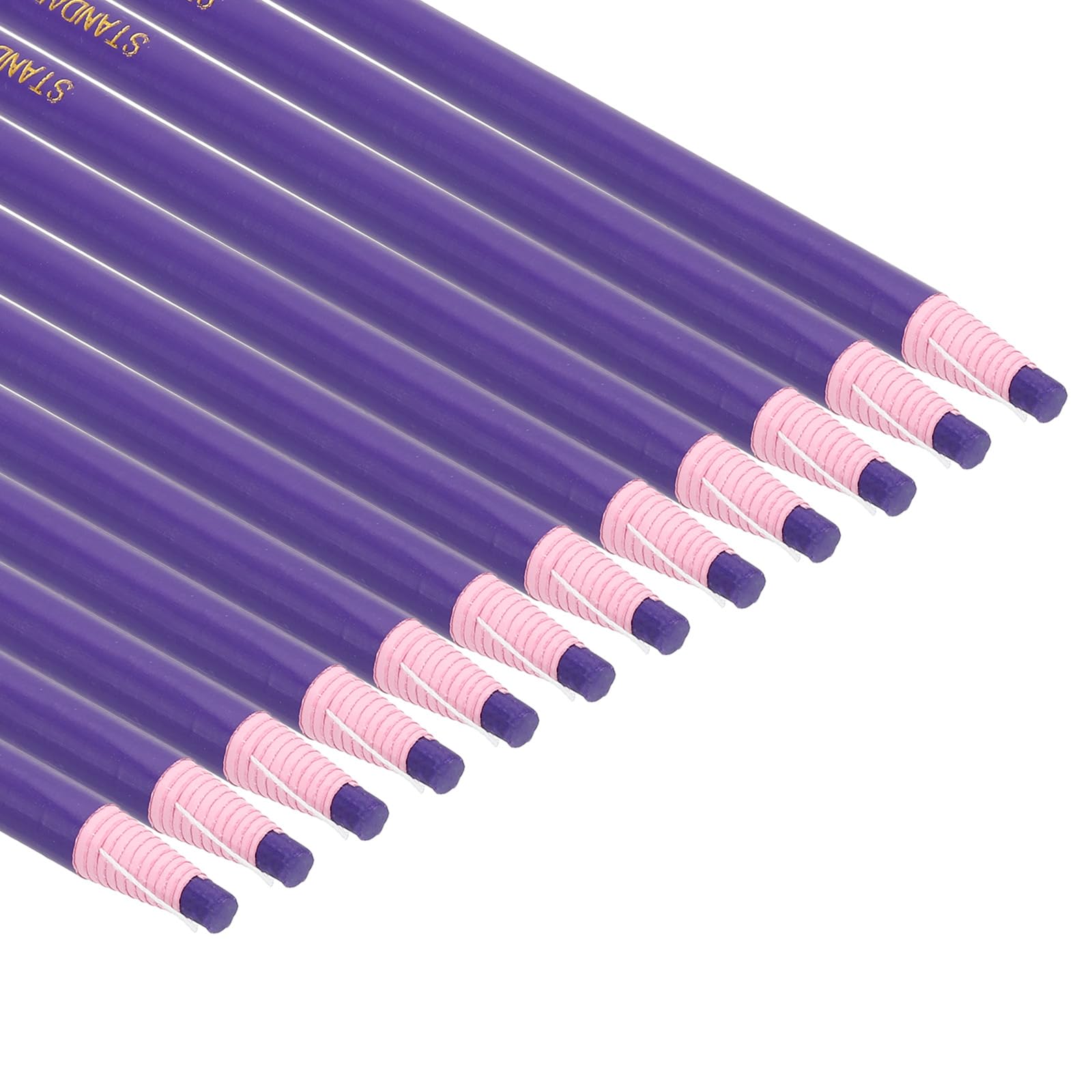 PATIKIL Peel-Off China Markers, 12 Pack Grease Wax Pencils Wood for Glass Garments Drawing Film Paper Vinyl Metal, Purple