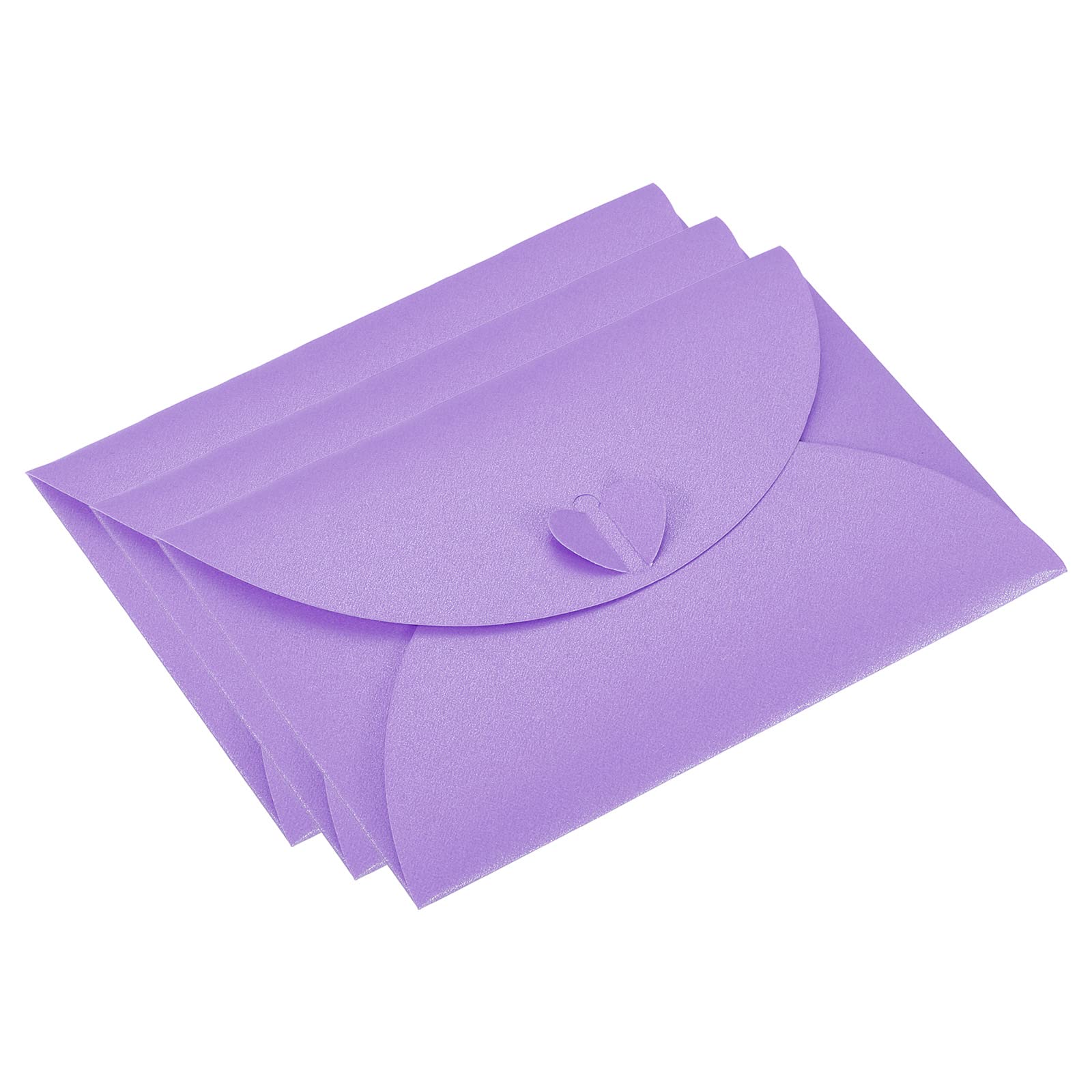 PATIKIL Gift Card Envelopes, 24 Pack Heart Shaped Clasp Photo Gift Card Holders Mini Envelope for Birthdays Weddings, Purple