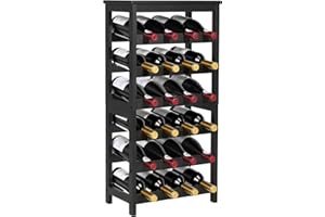 VEVOR 24 Bottle Detachable Wine Rack, 6-Tier Wine Bottle Holder,Solid Bamboo Wood Freestanding Floor Display Wine Storage She