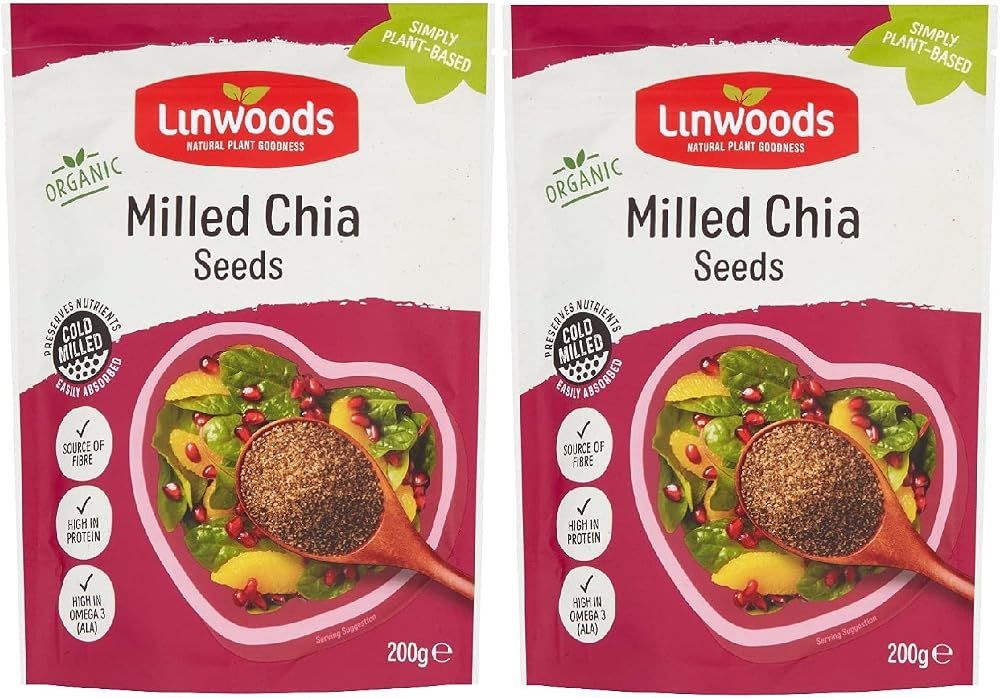 Linwoods Milled Chia Seed 200g Pack of 2 - Omega 3 source Dairy Free GMO Free