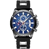 NIBOSI Watches for Men Waterproof Chronograph Mens Watches Analog Quartz Big Face Classic Stylish Fashion Casual Designer Luminous Waterproof Business Work Wrist Watch Elegant Gift for Men
