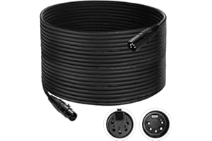 Czgor 5 Pin DMX Cable 50 ft, Flexible Signal 5-Pin XLR Male to Female DMX Cable Wire, Suitable for Stage Lighting Signal XLR Connection Stage Light Cables for Stage Lighting Input & Output