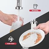 Cobbe Kitchen Tap Brushed Nickel Pull Down Sprayer 2 Modes High Arc 360° view 3