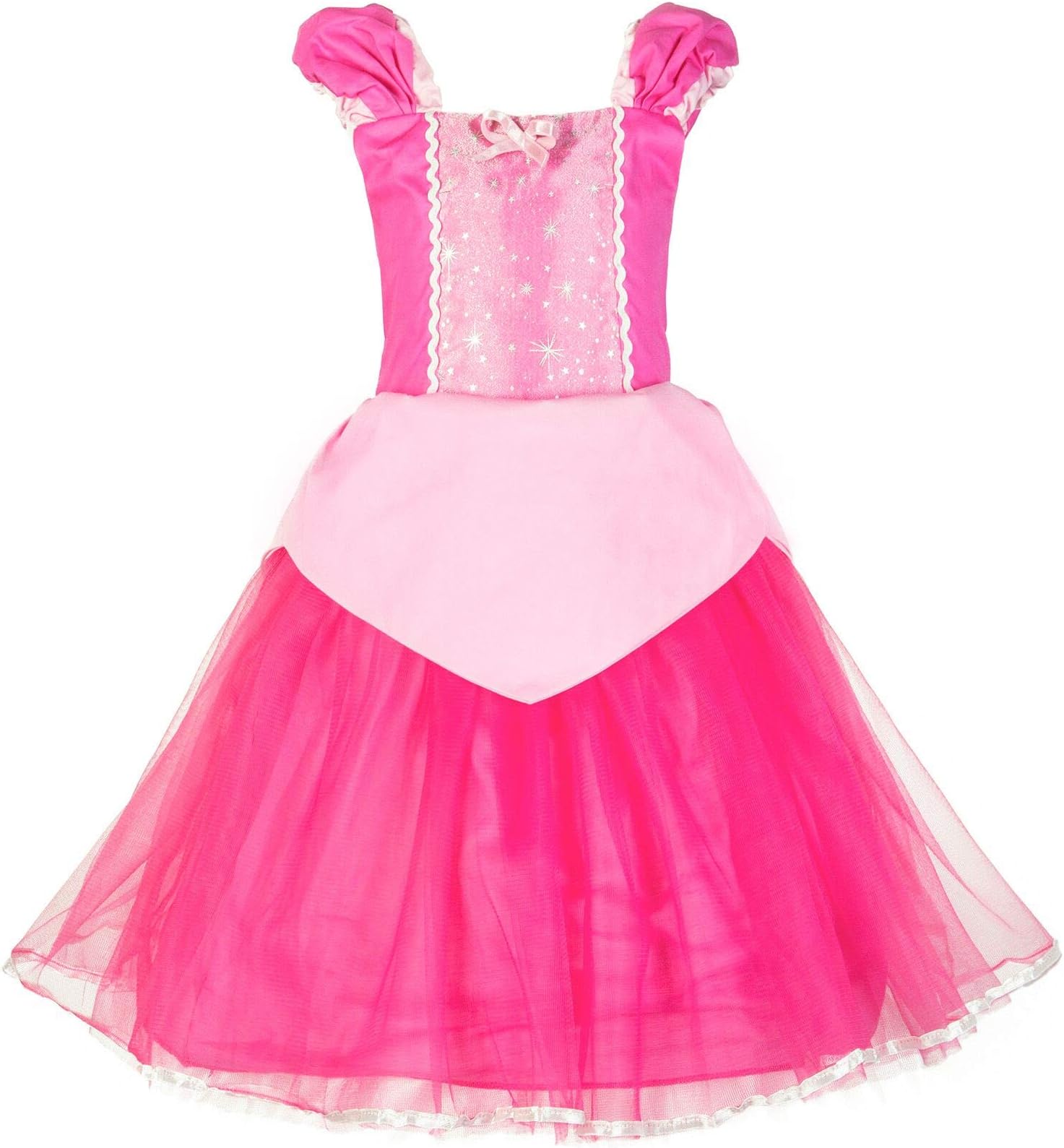 Little Girls Princess Costume Halloween Party Dress Up (Toddler Pink, 2T)
