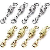Zpsolution Screw-in Locking Magnetic Jewelry Clasps for Necklaces 6mm Light and Small Keep The Clasp in Back