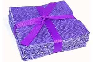 100 Piece Crosshatch Purple Pre Cut Fabric Quilt Charm Pack 5 inch Squares, 100% Cotton Fabric Quilt, Crosshatch Fabric Quilt