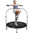SereneLife 36/40" Foldable Mini Trampoline - Compact Fitness Trampoline for Kids Adults, Exercise Rebounder with Foam Handle, Indoor/Garden Workout Equipment, Max Load 150/220 lbs