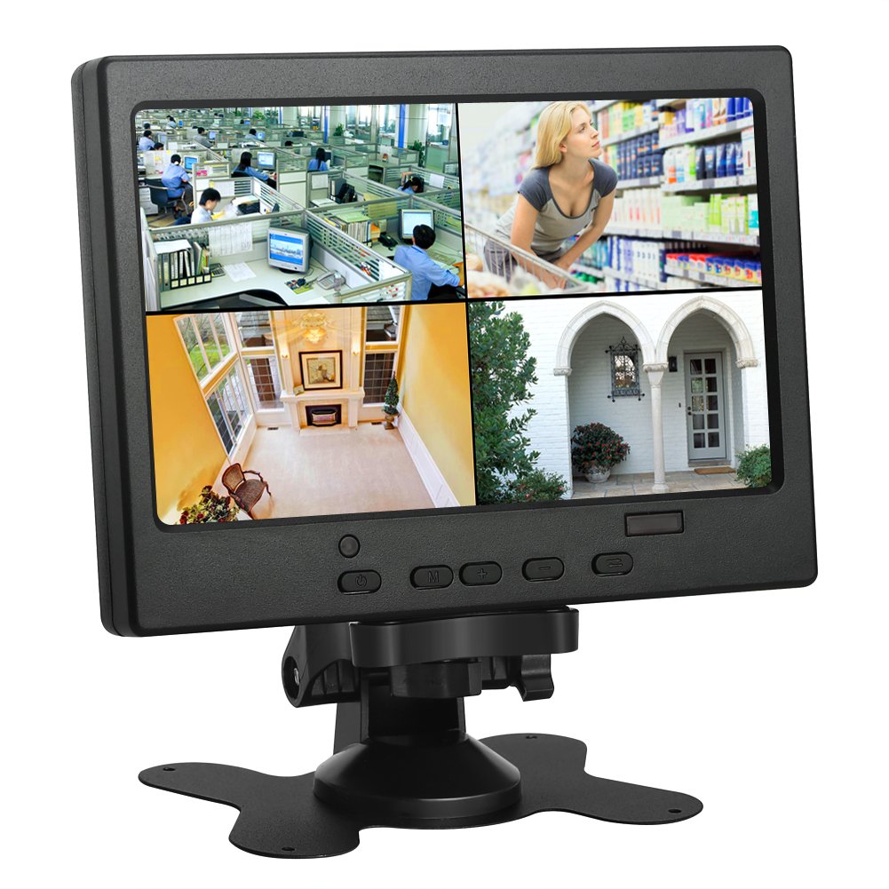 Koolertron 7" LCD CCTV Monitor with HDMI/VGA/AV Port Support 1080P for DSLR/PC/CCTV Camera/DVD