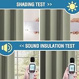 BellaHills 100% Blackout Curtains 90x90 Pencil Pleat Pair Thermal Insulated Sage view 5