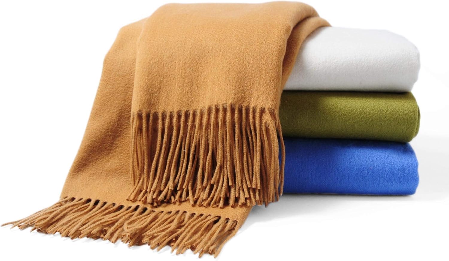 CUDDLE DREAMS Premium Cashmere Throw Blanket with Fringe