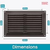 Map Plastic Louvre Air Vent with Flyscreen 9 x 6 Brown view 3