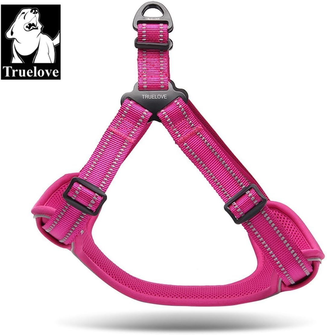 Dog Harness Safety Vest Step-in Style Reflective Adjustable Comfortable TLH5991(Fushcia,L) - Image 5