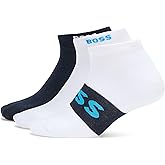 BOSS mens 3 Pack Contrast Logo Ankle Socks