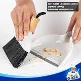 MR.SIGA Mini Dustpan and Brush Set Bamboo Handle Portable Cleaning Kit 1 Set view 3