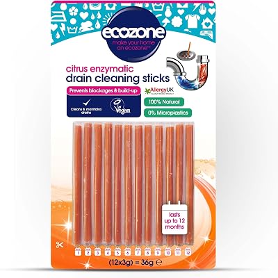 EcoZone Drain Sticks Enzymatic Unblocker 12 x 1 Year Supply