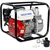 DC HOUSE 2" 6.5 HP 4-Stroke Gas Powered Semi-Trash Water Pump, 212cc 4-Cycle 158GPM High Flow Rate 26.2FT Suction 105FT Lift, High-Pressure Gasoline Transfer Pump