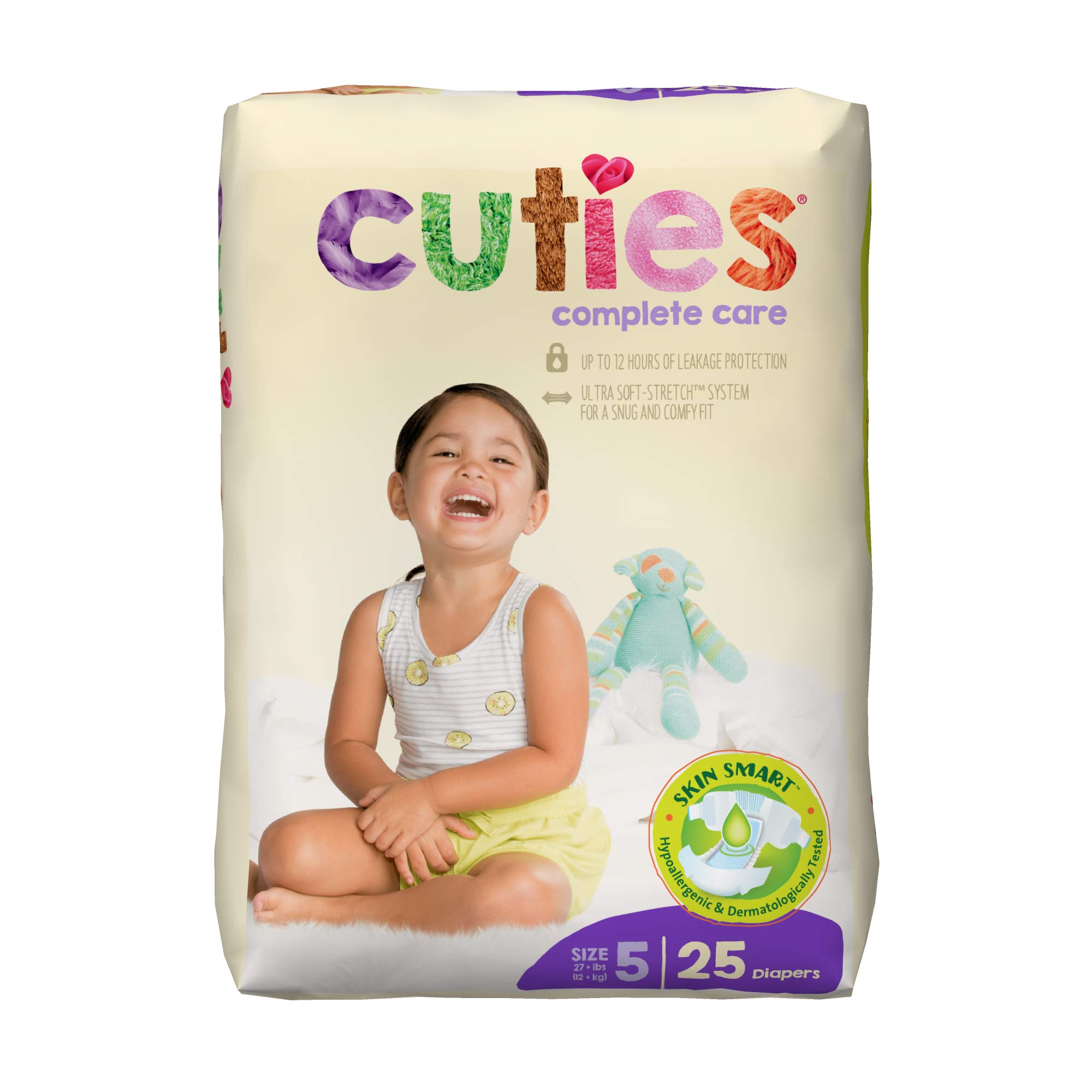 Cuties Complete Care Baby Diapers, Size 5, 25 Count