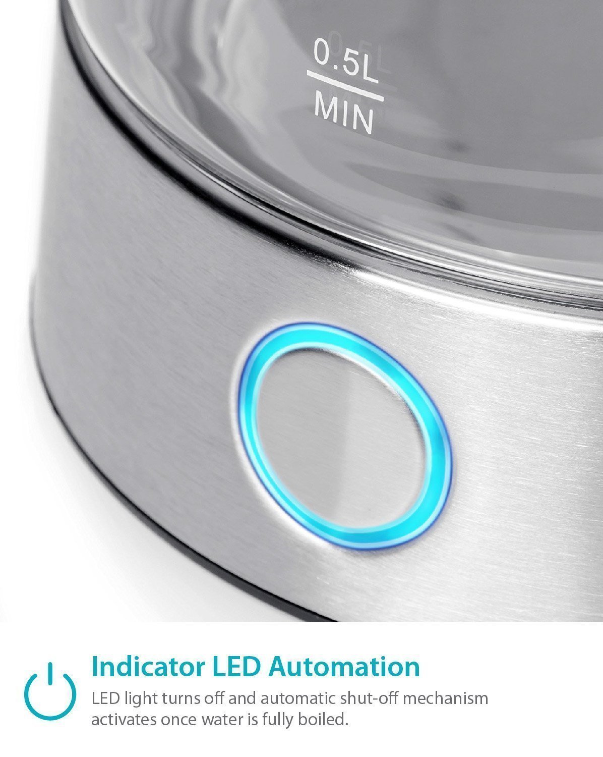 Royal Electric Kettle (BPA Free) Fast Boiling Glass Tea Kettle (1.7L