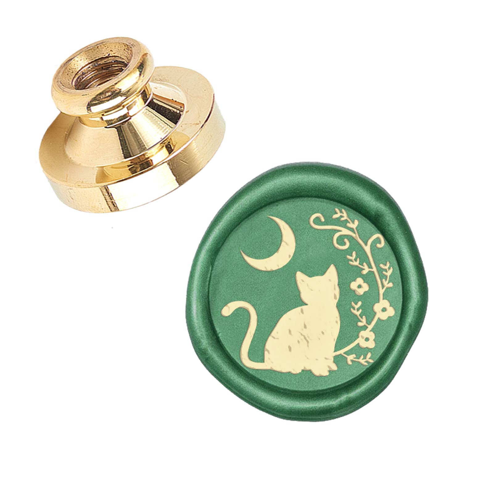 CRASPIRE Wax Seal Stamp Head Cat Removable Sealing Brass Stamp Head for Creative Gift Envelopes Invitations Cards Decoration