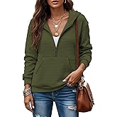 YOGINGO Zip Sweatshirt for Womens Waffle Hoodies, Fall Fit Fashion Outfits 2026 Casual Hooded Pullover Tops with Pocket