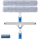 Mitclear Professional Window Cleaning Kit 14IN, with Silicone Squeegee Blade, Microfiber Scrubber & Cloth, Windows Cleaning T