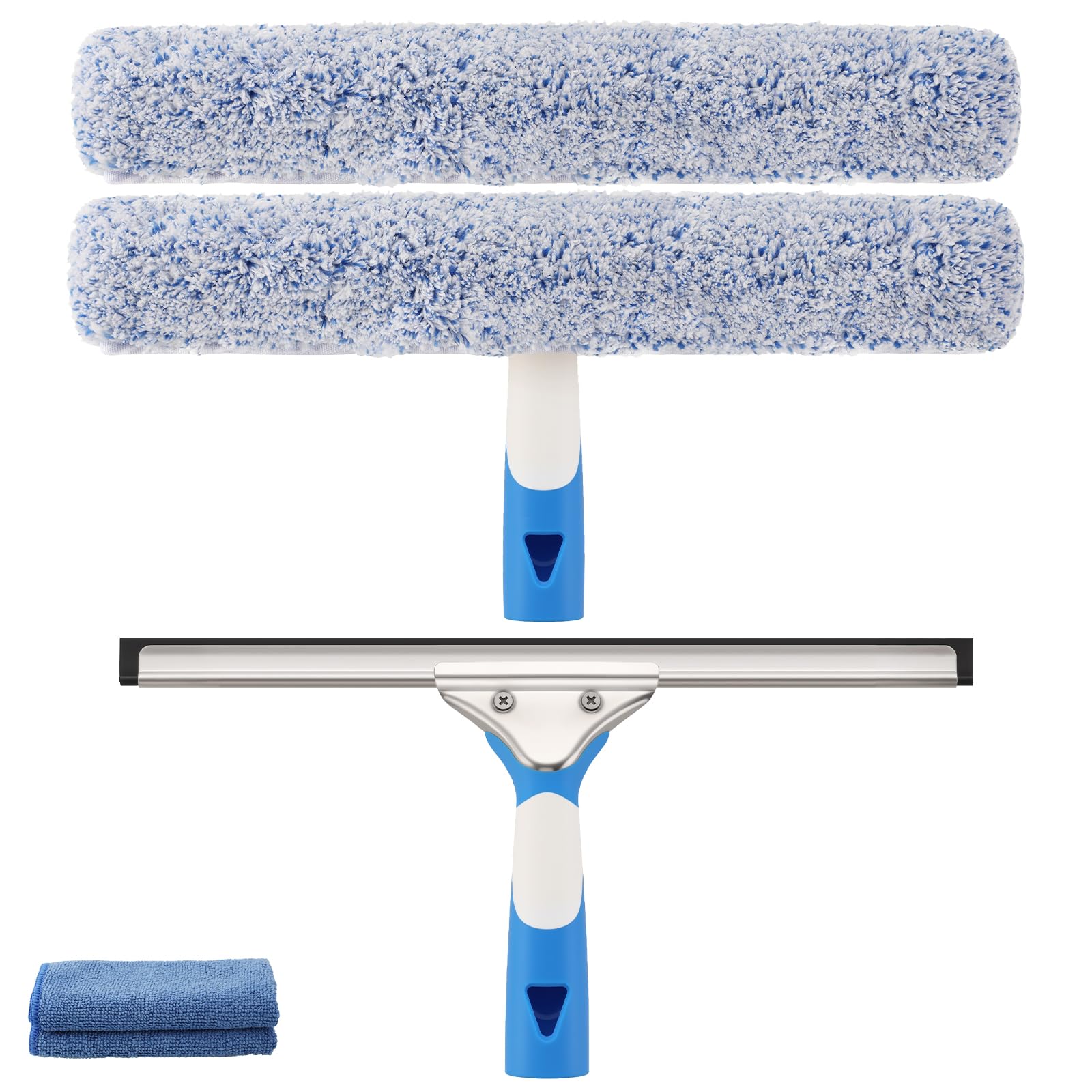 Photo 1 of Mitclear Professional Window Cleaning Kit 14IN, with Silicone Squeegee Blade, Microfiber Scrubber & Cloth, Windows Cleaning Tools, All-in-one Window Washing Supplies, Commercial & Household Use