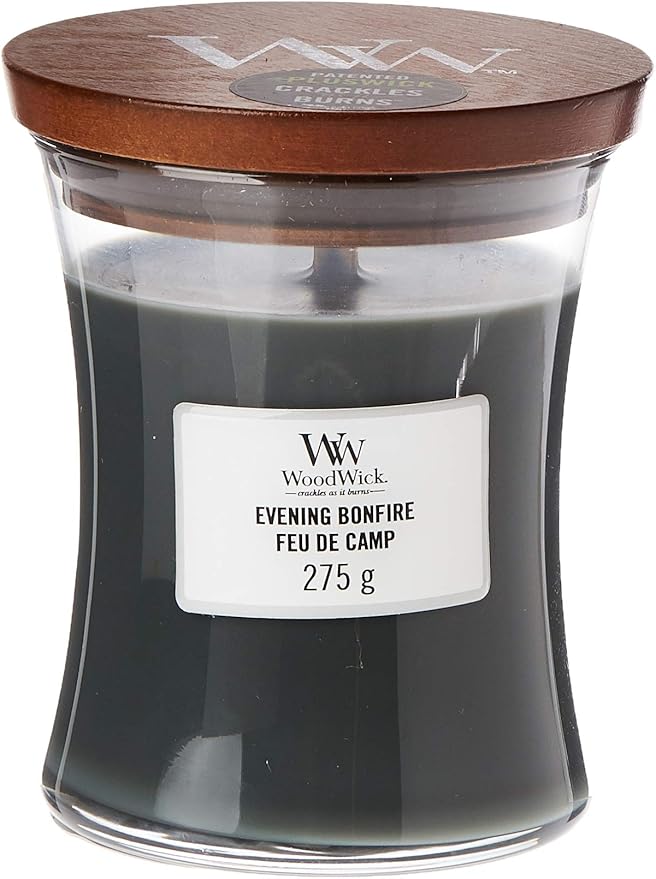 Woodwick Medium Hourglass Scented Candle Evening Bonfire with
