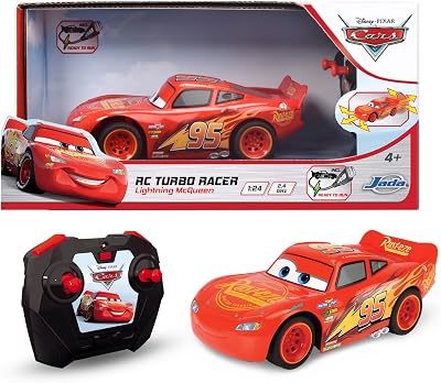Jada Disney Cars RC Turbo Racer Lightning McQueen 1:24 2 Channel USB Chargeable