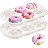 KASHME 2 Pcs Silicone Donut Pan for Baking with Metal Reinforced Frame Nonstick 6 Cavity Donut Molds Doughnut Tray 3.25 Inch 