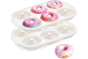 KASHME 2 Pcs Silicone Donut Pan for Baking with Metal Reinforced Frame Nonstick 6 Cavity Donut Molds Doughnut Tray 3.25 Inch 