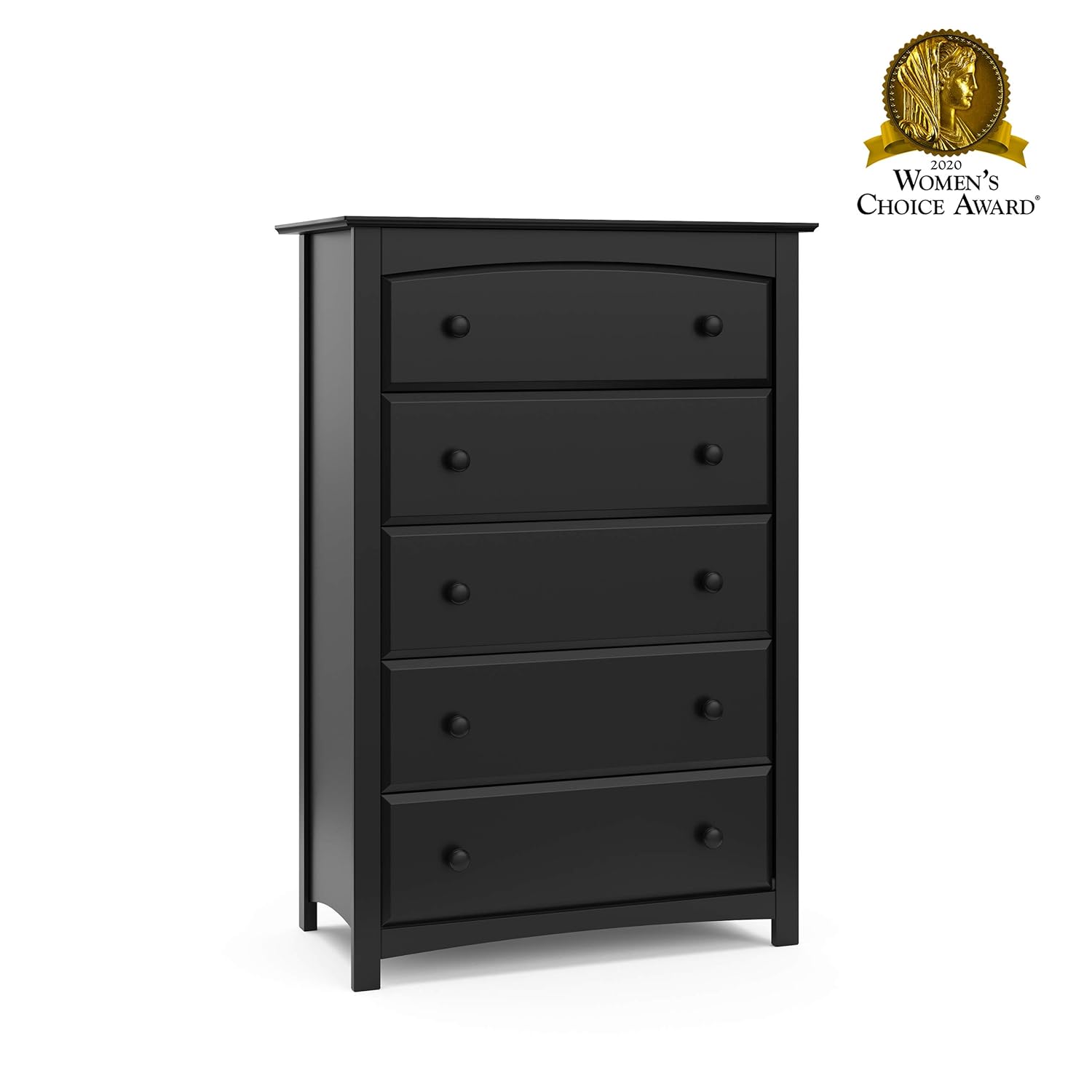 Storkcraft Kenton 5 Drawer Universal Dresser | Wood and Composite Construction, Ideal for Nursery, Toddlers or Kids Room | Black : Baby