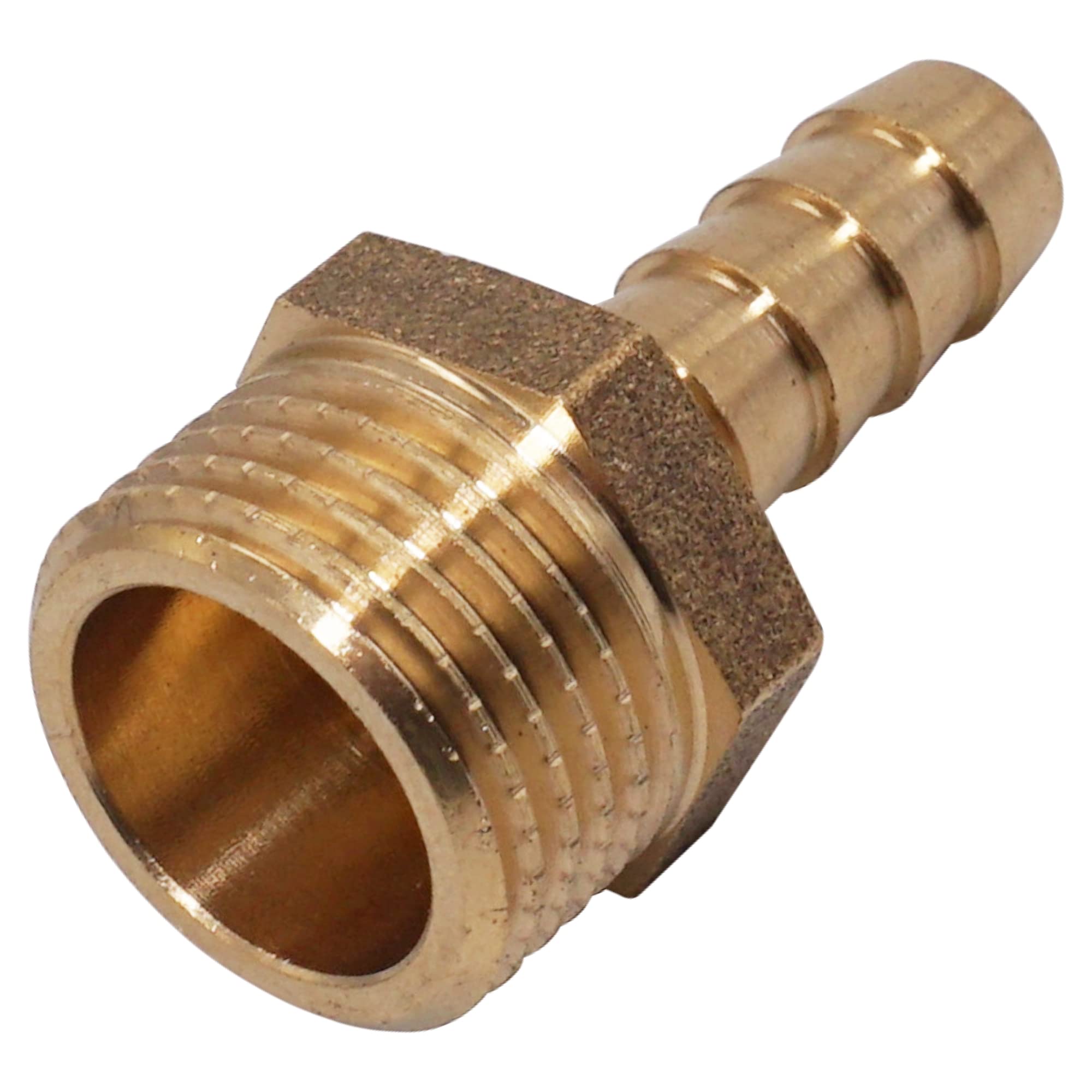 SKIR'CO 1 pc Male Thread Barb Brass Fitting 1/2" x 10 mm, Hose Barbed Adapter, Hose Tail Connector, BSP Thread