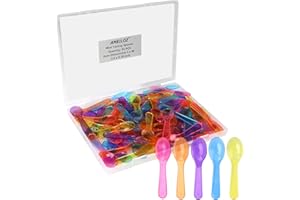 AMEILOZ 3" Mini Tasting Spoons Colored Disposables Small Taster Spoon, Tiny Dessert Spoon Assorted Ice Cream Spoons Multi-Color (1 Pack of 50 PCS)