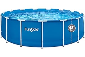 Funsicle Activity 15' x 48" Round Outdoor Above Ground Swimming Pool, Includes Repair Patch