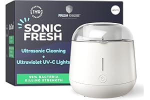 Ultrasonic Retainer Cleaner, UVC Retainer Cleaner Machine - Cleans Dentures, Aligners, Mouth Guards, Whitening Trays by Fresh Knight