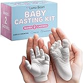 Luna Bean Baby Casting Kit - Hand &amp; Foot Keepsake Mold, 2pc, New Mom Gift | The original baby casting kit - captures newborn hand &amp; foot forever. Non-toxic, safe, easy - perfect new mom gift