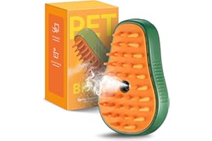 AOSHET 3-in-1 Steam Brush for Cat and Dog Deshedding - Portable Pet Hair Removal Tool for Indoor Shedding, Grooming Supplies