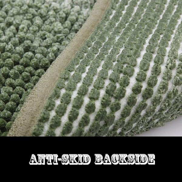 COSY HOMEER BATH RUGS MADE OF 100% POLYESTER EXTRA SOFT AND NON SLIP BATHROOM MATS SPECIALIZED IN MACHINE WASHABLE AND WATER ABSORBENT SHOWER MAT (44X26 INCH, GREEN)